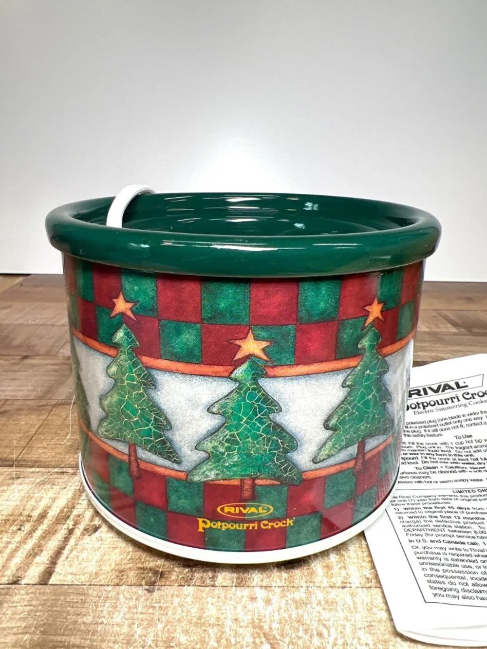 Rival Potpourri Crock Electric Simmering Cooker Model 3206 Green Holiday Design